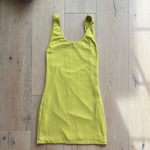 Superdown Neon Yellow Ribbed Dress